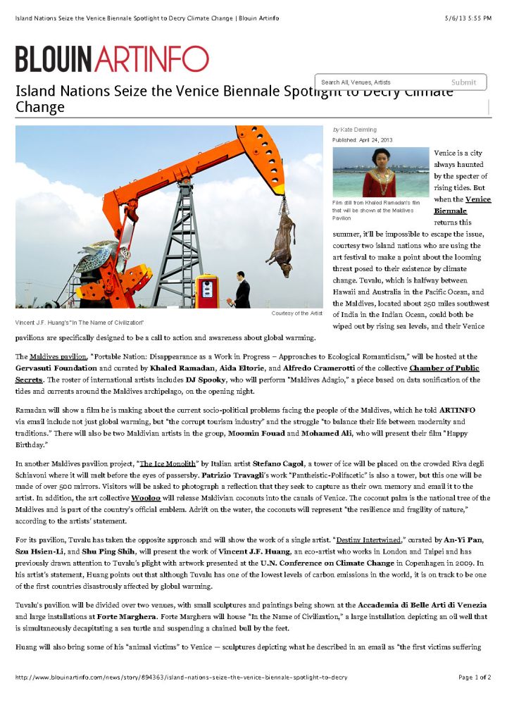 Island Nations Seize the Venice Biennale Spotlight to Decry Climate Change | Blouin Artinfo_Page_1