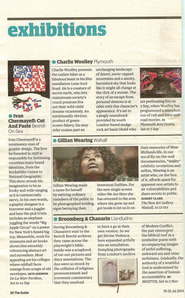 Guardian Guide_Divine Violence_MOSTYN_19 July 2014