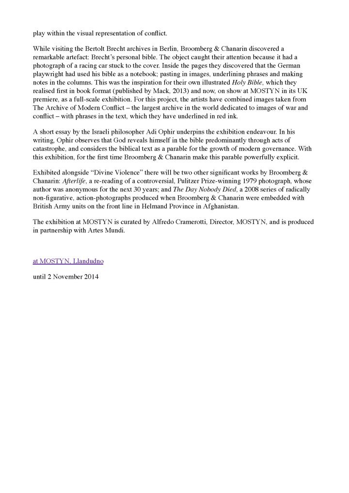 Mousse_Adam Broomberg & Oliver Chanarin “Divine Violence” and “WAR” at MOSTYN, Llandudno - MOUSSE CONTEMPORARY ART MAGAZINE_Page_02
