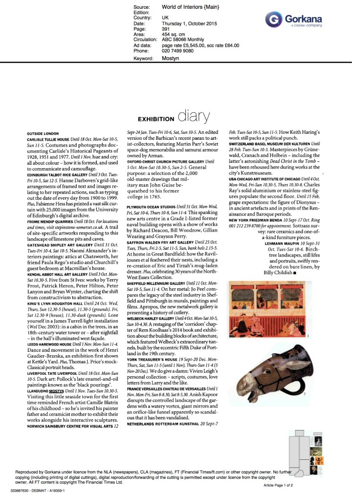 World of Interiors. Diary